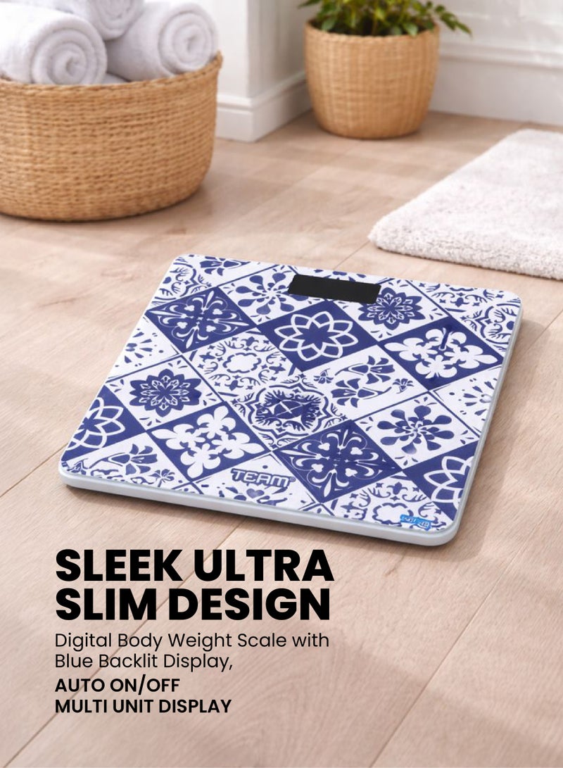 TEAM Digital Bathroom Scale – High Precision Strain Gauge, 180kg Capacity, LCD Display, Auto On/Off, Tempered Glass, AAA Battery Powered - Image 2